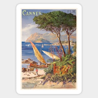 Cannes France Vintage Poster 1900 Sticker